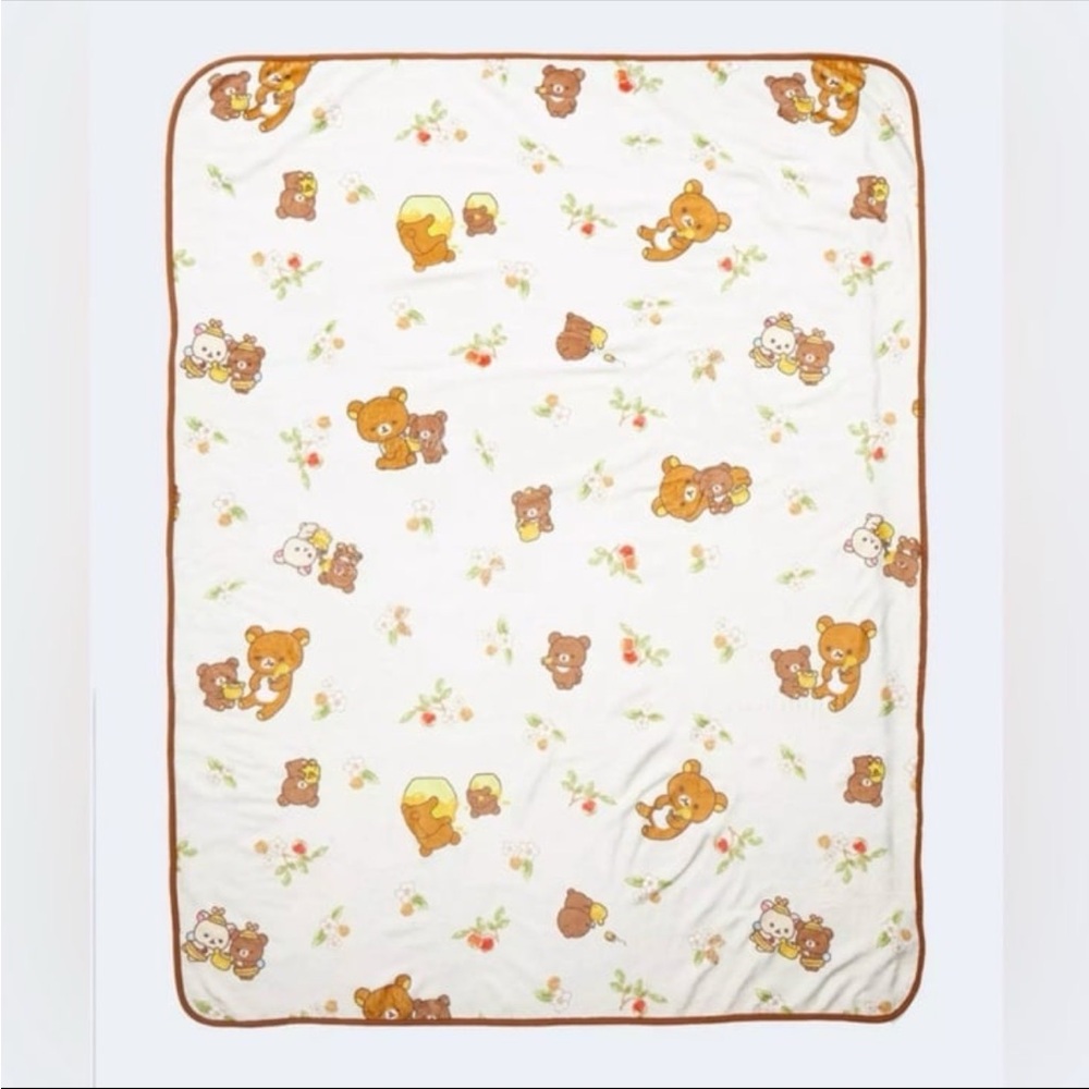 RILAKKUMA FLORAL THROW FLEECE BLANKET